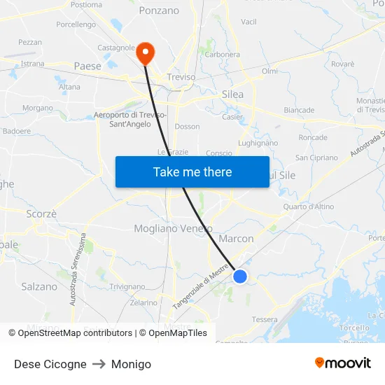 Dese Storks to Monigo map