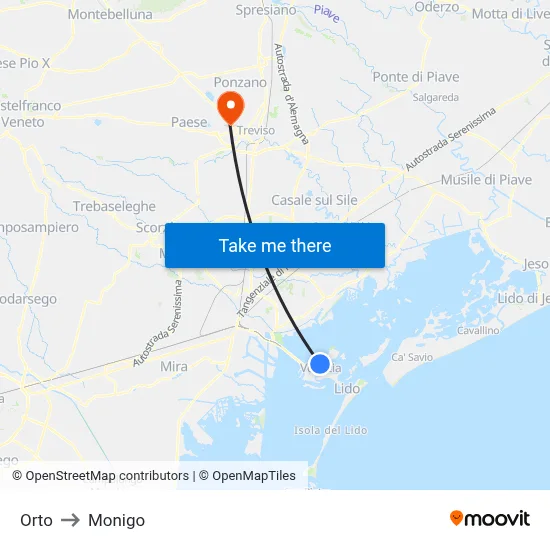 Garden to Monigo map