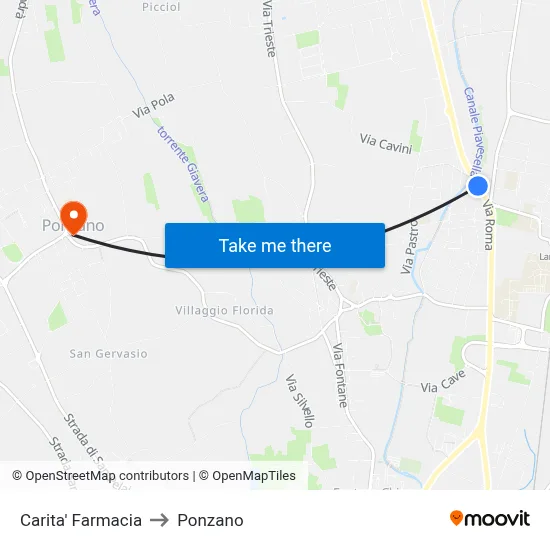 Carita Pharmacy to Ponzano map