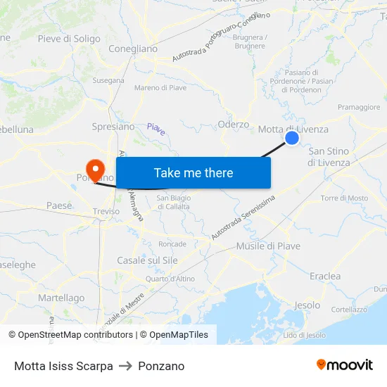 Motta ISISS Scarpa to Ponzano map
