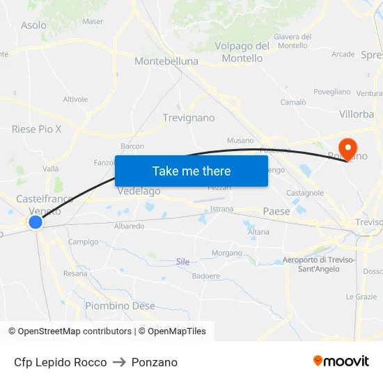 Lepido Rocco Training Center to Ponzano map