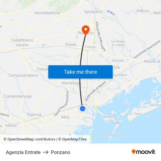 Tax Office to Ponzano map