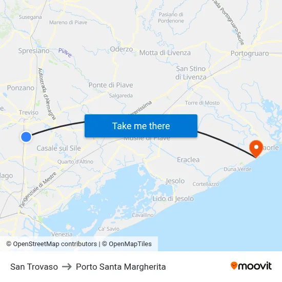 San Trovaso to Santa Margherita Port map