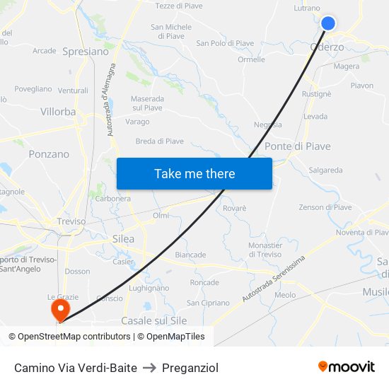 Camino Via Verdi-Zara to Preganziol map