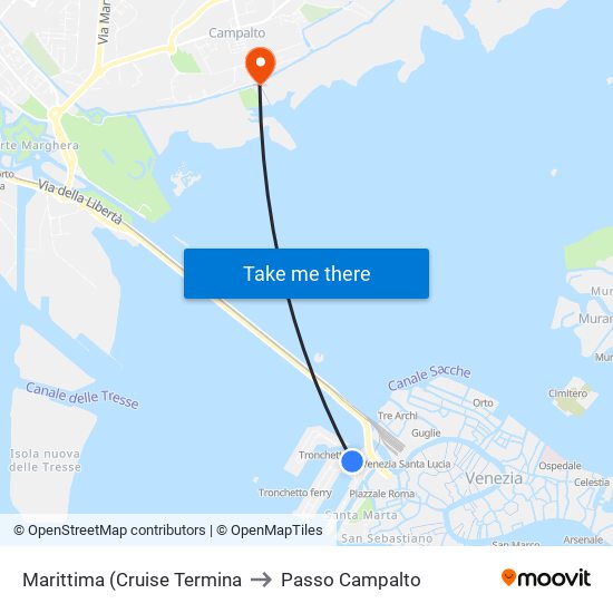 Marittima (Cruise Termina to Passo Campalto map
