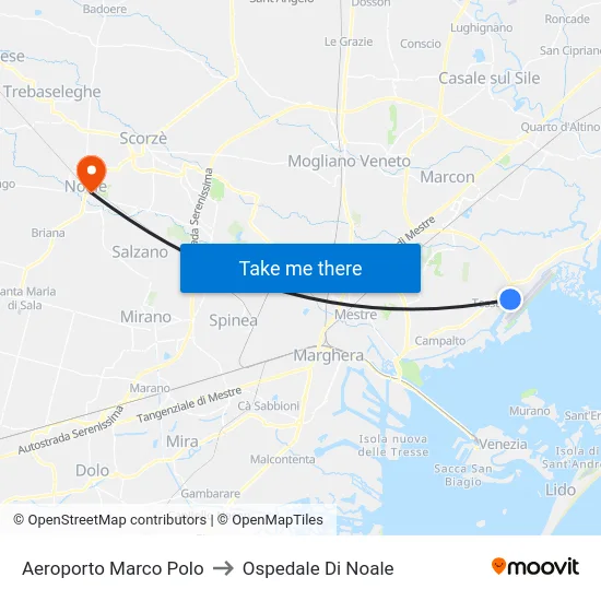 Aeroporto Marco Polo to Ospedale Di Noale map