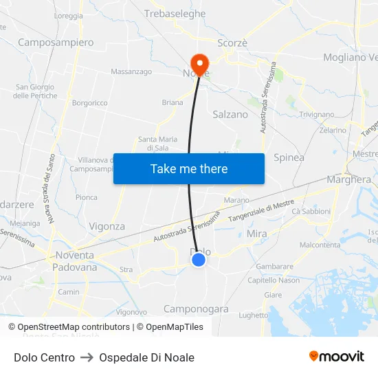 Dolo Centro to Ospedale Di Noale map