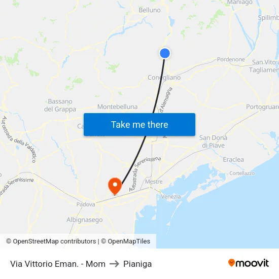 Via Vittorio Eman. - Mom to Pianiga map