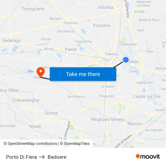 Fiera Port to Badoere map