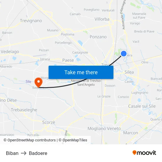Biban to Badoere map