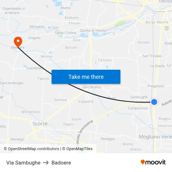 Sambughe Street to Badoere map