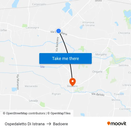 Ospedaletto Di Istrana to Badoere map