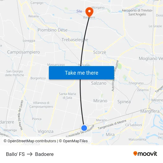 Ballo' FS to Badoere map
