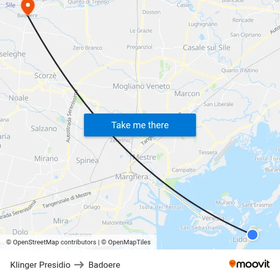 Klinger Facility to Badoere map