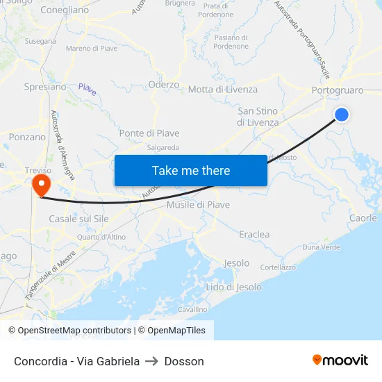 Concordia - Via Gabriela to Dosson map