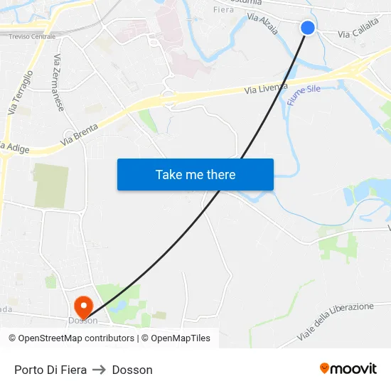 Fiera Port to Dosson map