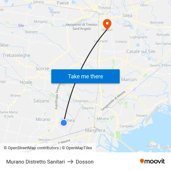 Murano Health District to Dosson map