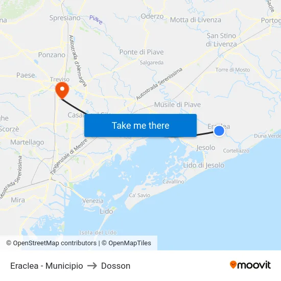 Eraclea - Municipio to Dosson map