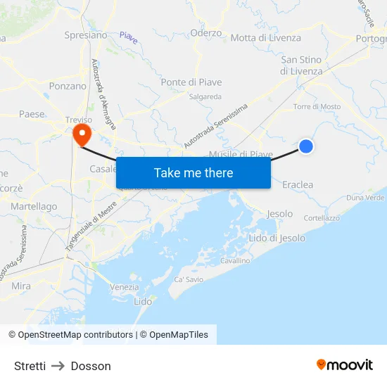 Stretti to Dosson map