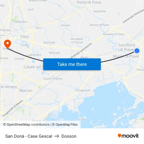 San Donà - Gescal Houses to Dosson map