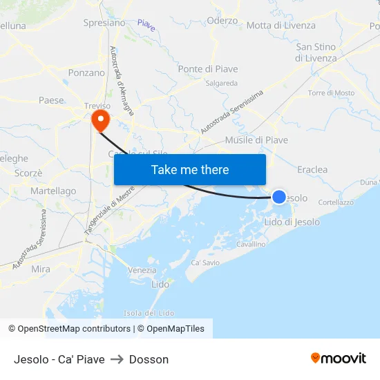 Jesolo - Ca' Piave to Dosson map