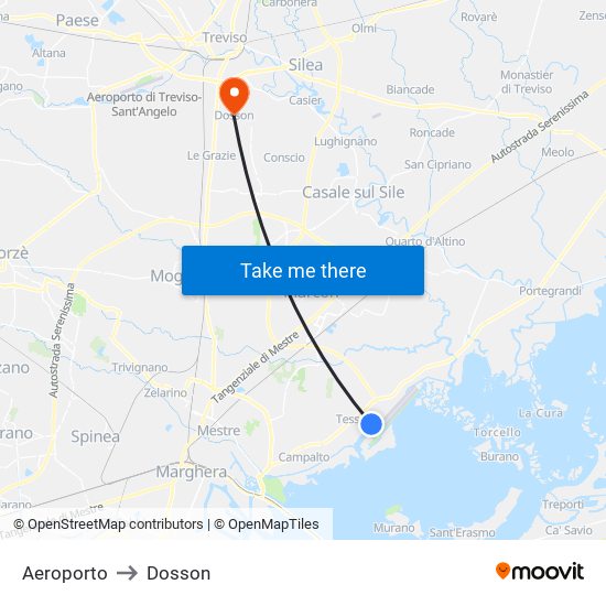 Aeroporto to Dosson map