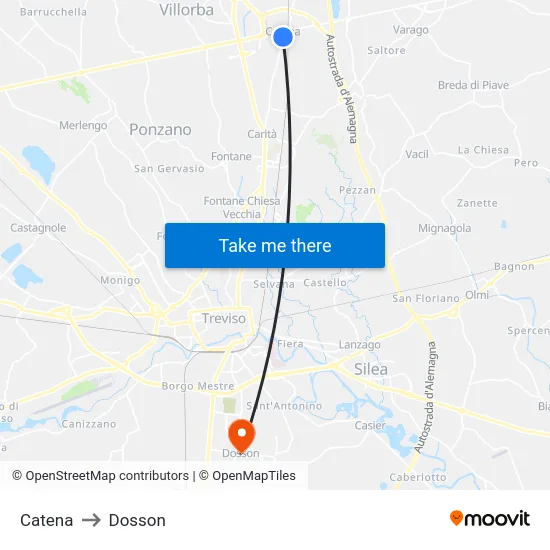 Catena to Dosson map