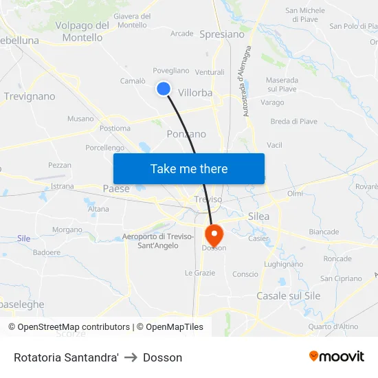 Rotatoria Santandra' to Dosson map