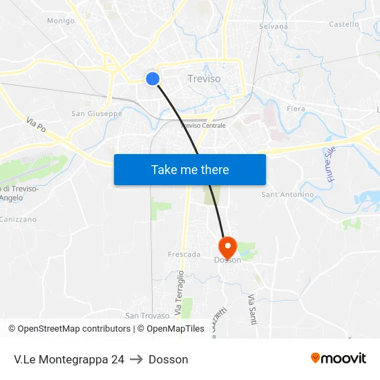 V.Le Montegrappa 24 to Dosson map