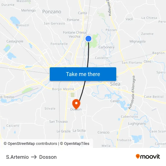 St. Artemio to Dosson map