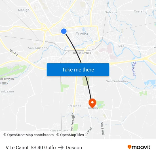V.Le Cairoli SS 40 Golfo to Dosson map
