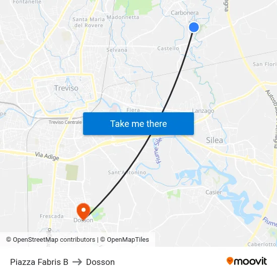 Fabris Square B to Dosson map