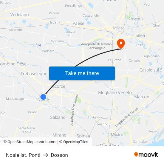 Noale Ist. Ponti to Dosson map