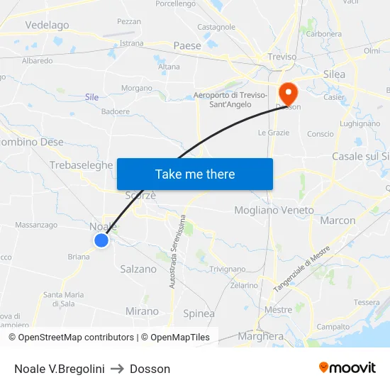 Noale V.Bregolini to Dosson map