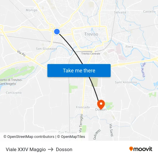 Viale XXIV Maggio to Dosson map