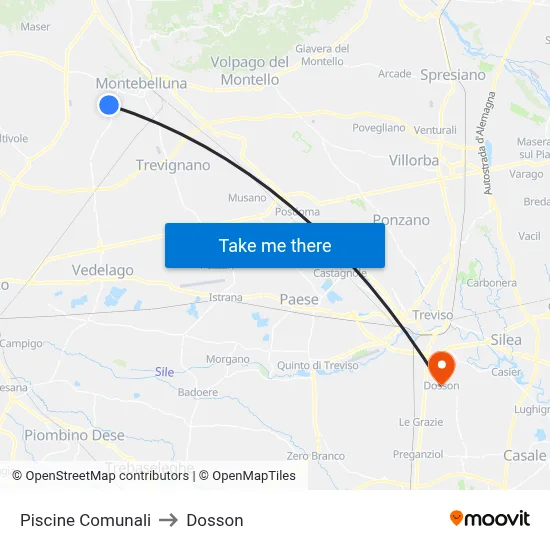 Municipal Swimming Pools to Dosson map