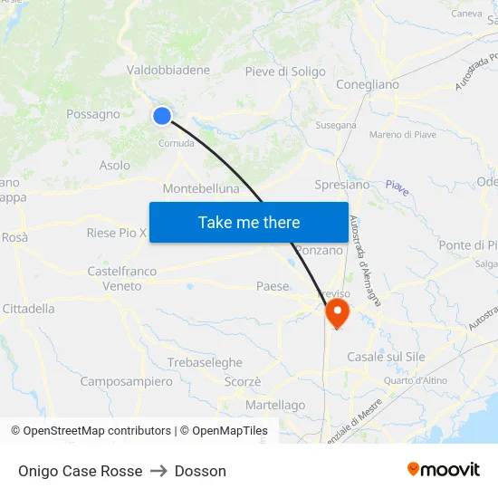 Onigo Case Rosse to Dosson map