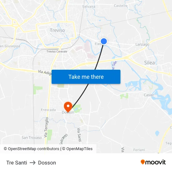 Three Saints to Dosson map