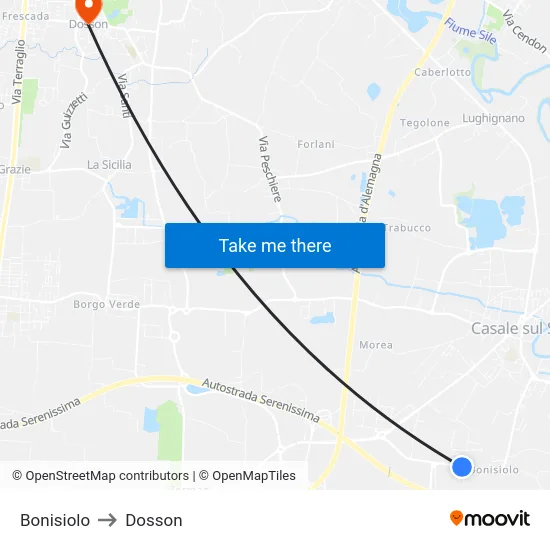 Bonisiolo to Dosson map