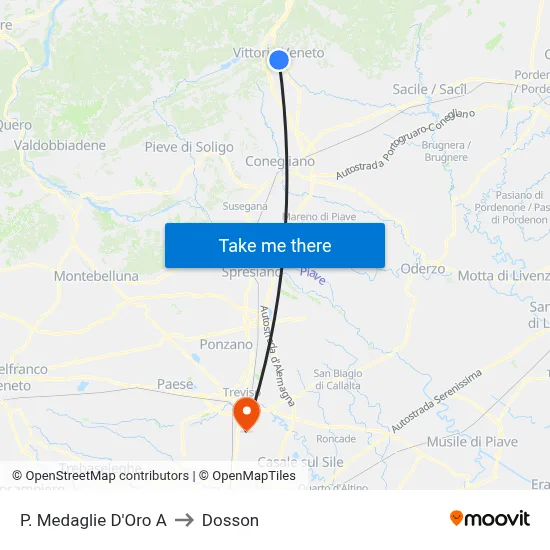Gold Medals Square A to Dosson map
