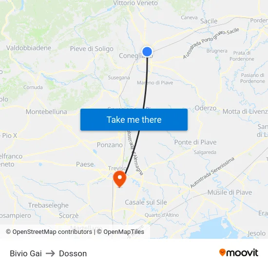 Bivio Gai to Dosson map