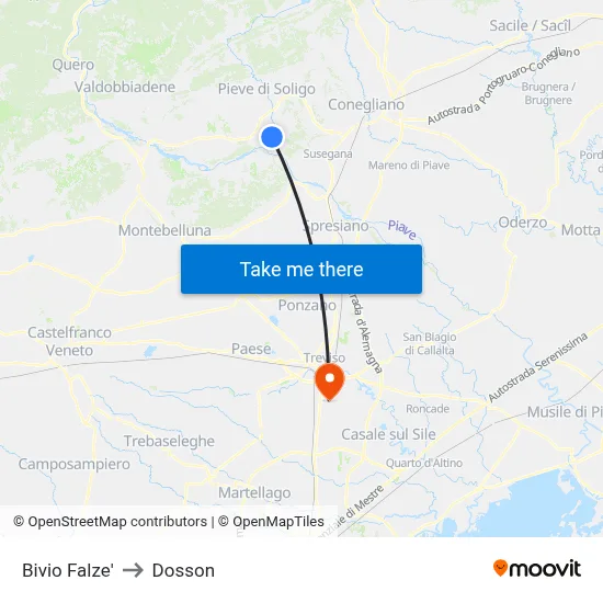 Junction Falze' to Dosson map