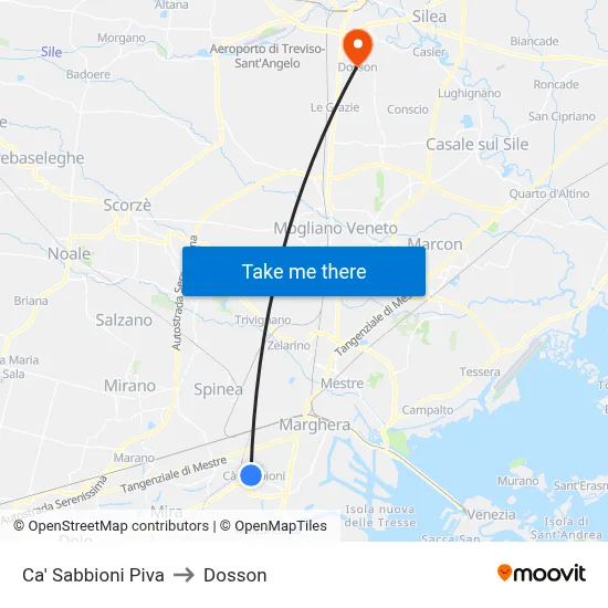 Ca' Sabbioni Piva to Dosson map