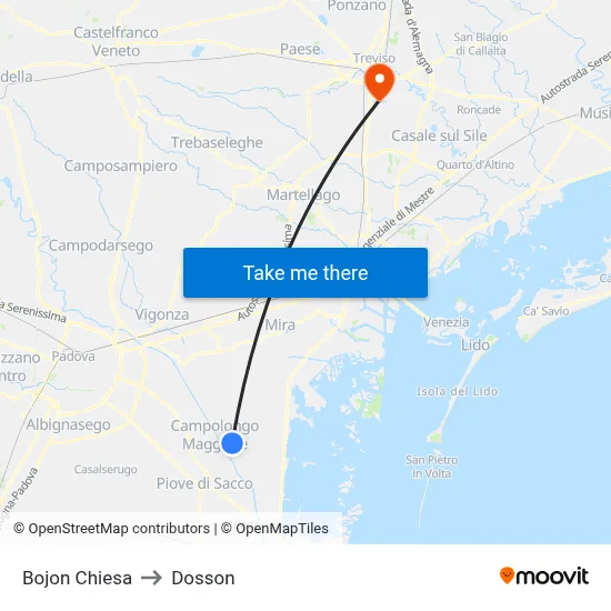 Bojon Church to Dosson map