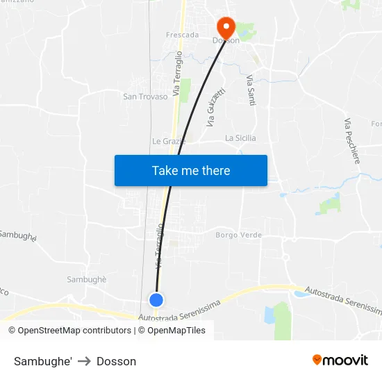 Sambughe' to Dosson map