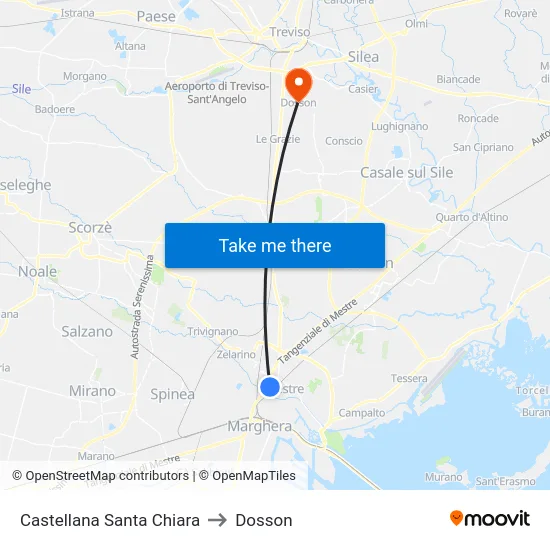 Castellana Santa Chiara to Dosson map