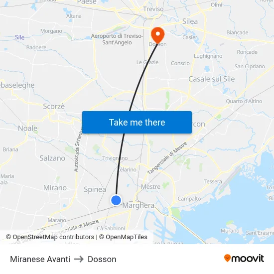 Miranese Forward to Dosson map