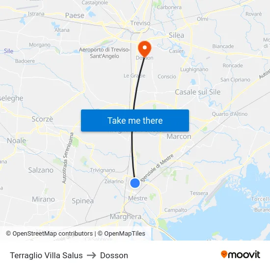 Terraglio Villa Salus to Dosson map