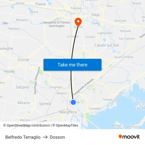 Belfredo Terraglio to Dosson map