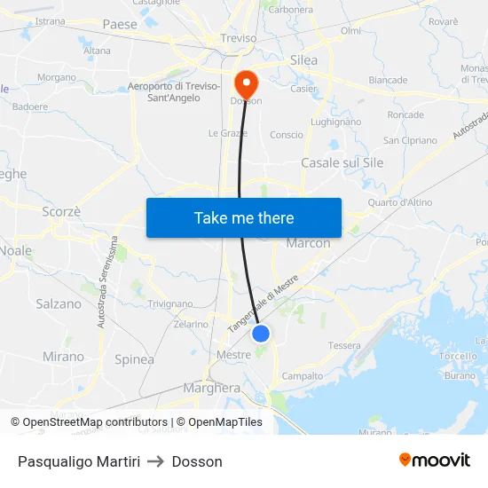 Pasqualigo Martyrs to Dosson map
